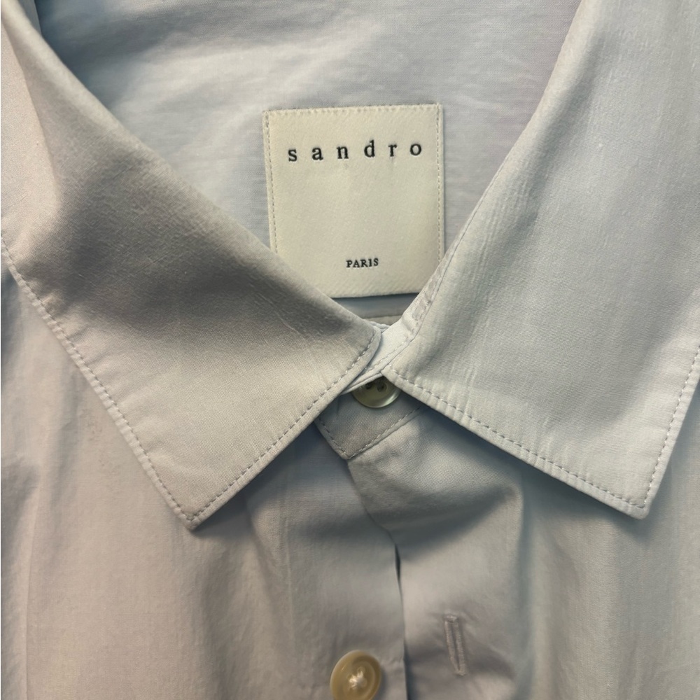 Sandro Long Sleeve button shirt / sky blue/ used
